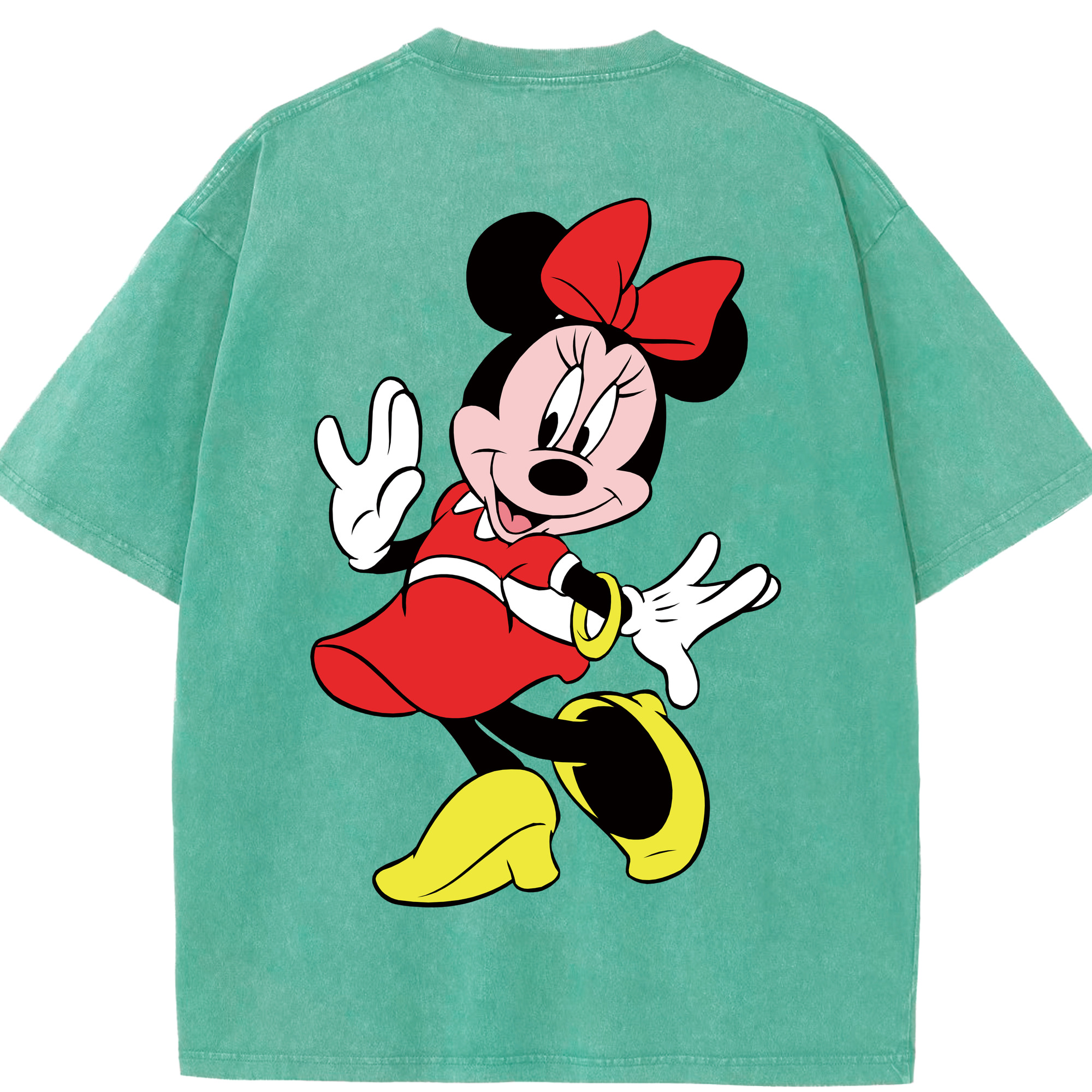 （画像用） ミッキーマウス Mickey Mouse 綿100% ヴィンテージ風 半袖Tシャツ（背面プリント）